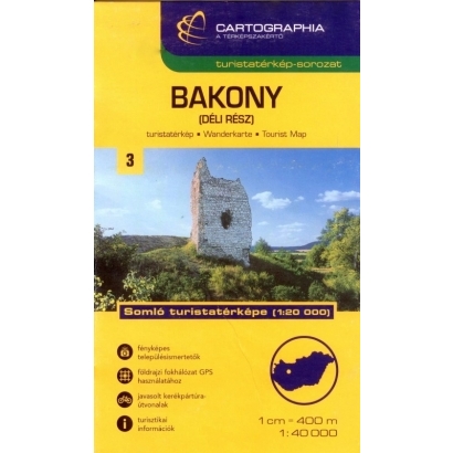 Cartographia Bakony déli rész turistatérképe